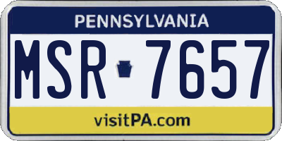 PA license plate MSR7657
