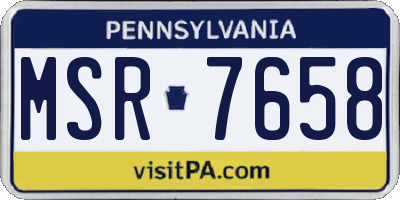 PA license plate MSR7658