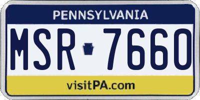 PA license plate MSR7660