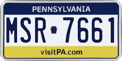 PA license plate MSR7661