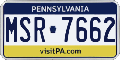 PA license plate MSR7662