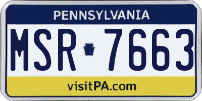 PA license plate MSR7663