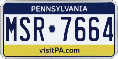 PA license plate MSR7664