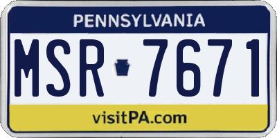 PA license plate MSR7671