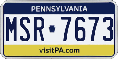 PA license plate MSR7673