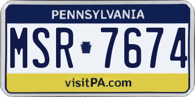 PA license plate MSR7674