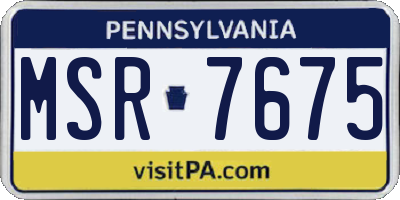 PA license plate MSR7675