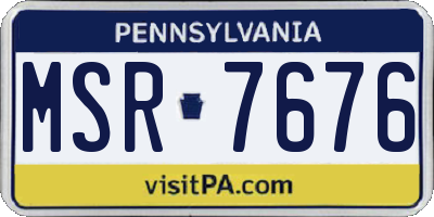 PA license plate MSR7676