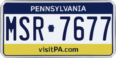 PA license plate MSR7677