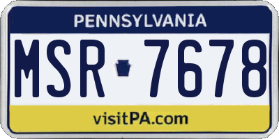 PA license plate MSR7678