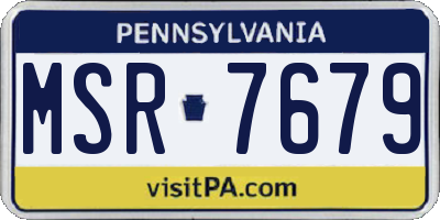 PA license plate MSR7679