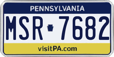 PA license plate MSR7682