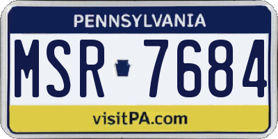 PA license plate MSR7684
