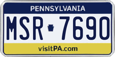PA license plate MSR7690