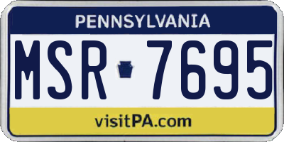 PA license plate MSR7695
