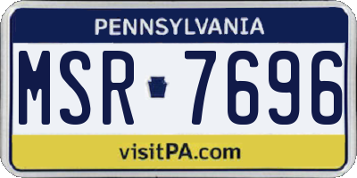 PA license plate MSR7696