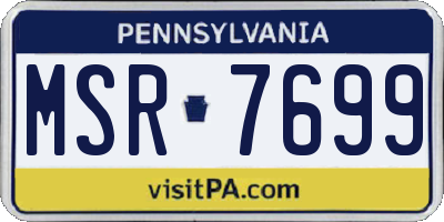 PA license plate MSR7699