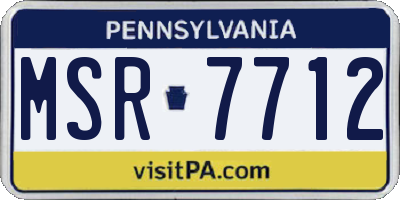 PA license plate MSR7712