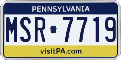 PA license plate MSR7719