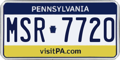 PA license plate MSR7720