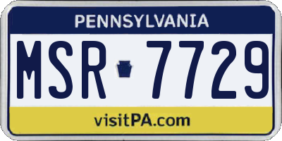 PA license plate MSR7729
