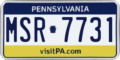 PA license plate MSR7731