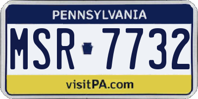 PA license plate MSR7732