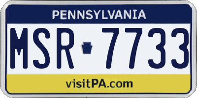 PA license plate MSR7733