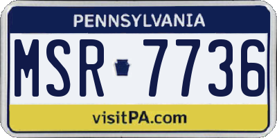 PA license plate MSR7736