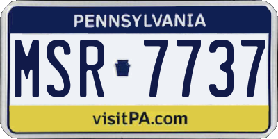 PA license plate MSR7737