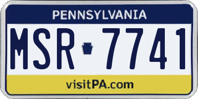 PA license plate MSR7741