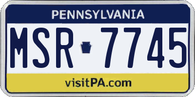 PA license plate MSR7745
