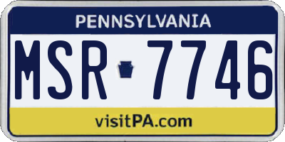 PA license plate MSR7746