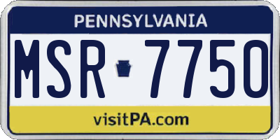 PA license plate MSR7750