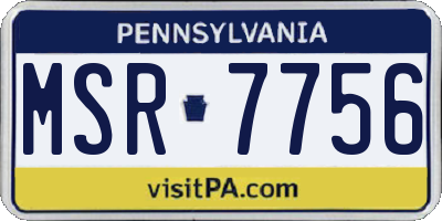 PA license plate MSR7756