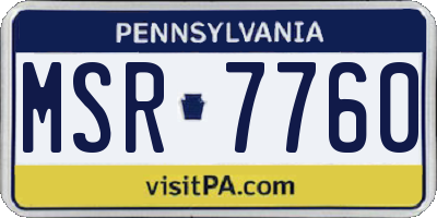 PA license plate MSR7760
