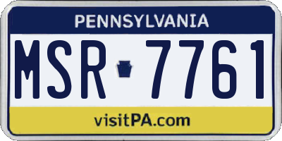 PA license plate MSR7761