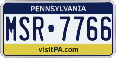PA license plate MSR7766