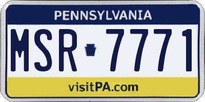 PA license plate MSR7771