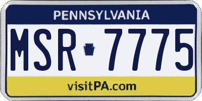 PA license plate MSR7775