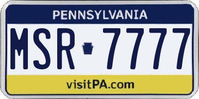 PA license plate MSR7777