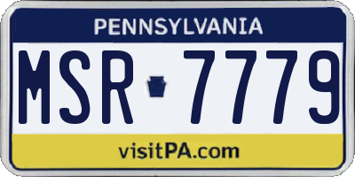 PA license plate MSR7779