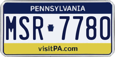 PA license plate MSR7780