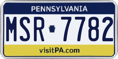 PA license plate MSR7782