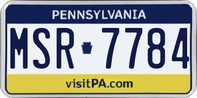 PA license plate MSR7784