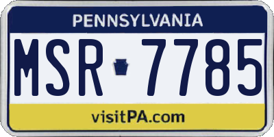 PA license plate MSR7785