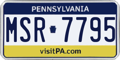 PA license plate MSR7795