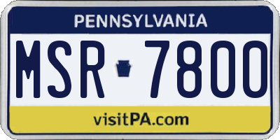 PA license plate MSR7800