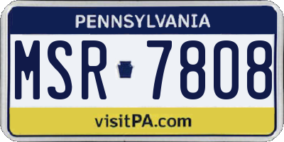 PA license plate MSR7808