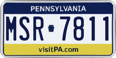 PA license plate MSR7811